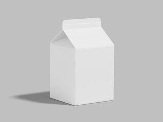White Blank Milk Box Packaging 3D Mockup