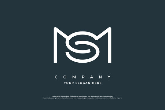 Initial SM Logo or MS Logo Design Vector