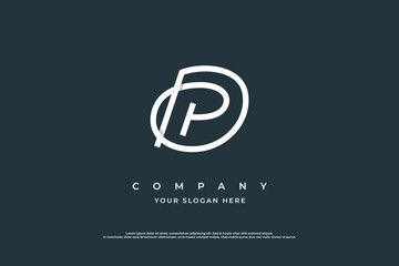 Initial Letter PD Logo or DP Logo Design Vector - obrazy, fototapety, plakaty