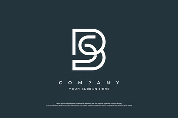 Letter BS Logo or SB Monogram Logo Design Vector