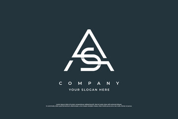 Initial Letter SA or AS Logo Design Vector