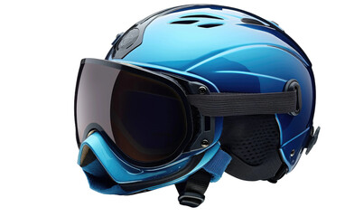 Snowboarding Helmet and Goggles On Isolated Background