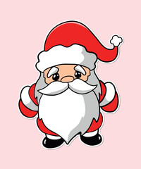 Santa Claus cartoon style vector illustration, Christmas Santa Claus character