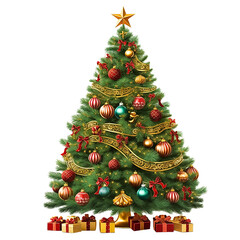 Decorations, Christmas trees, colorful on transparent backgrounds, PNG files are easy to decorate on your work.