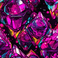 Gemstones crystals colorful repeat pattern