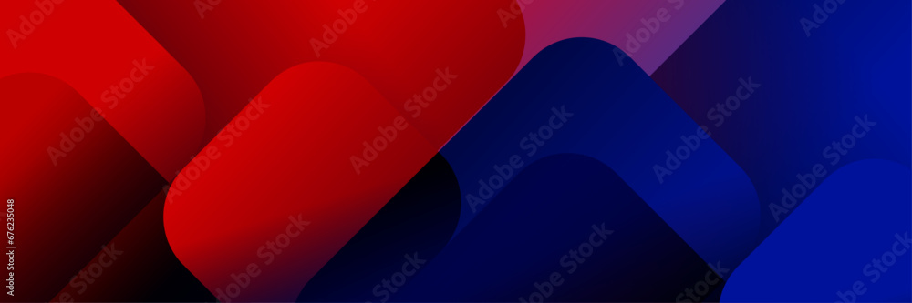 Wall mural abstract red blue gradient geometric banner design backgroun