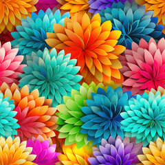 Colorful mandala repeat pattern