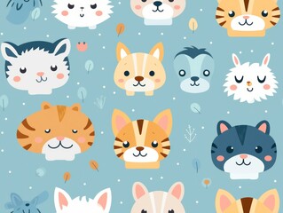 seamless pattern cute animal
