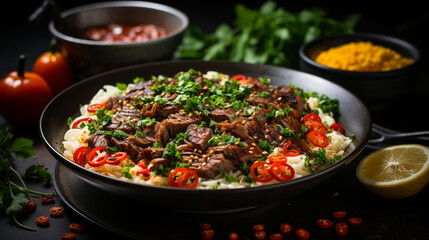 Fototapeta premium stew with vegetables HD 8K wallpaper Stock Photographic Image