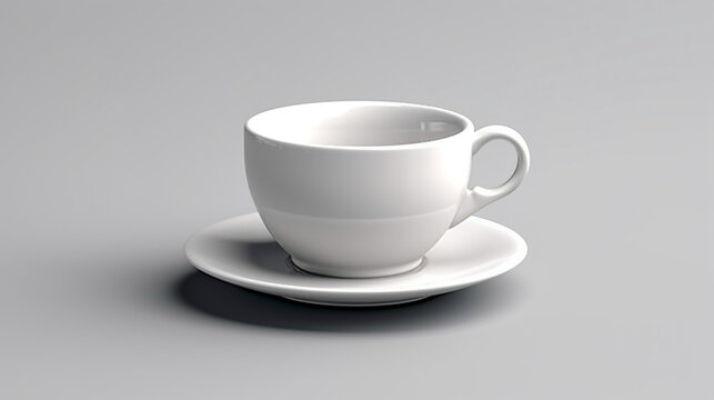 tea cup mockup white background