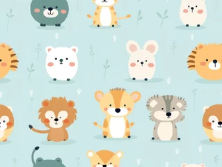 Fototapete Spielzeug seamless pattern cute animal
