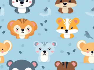 Obraz premium seamless pattern cute animal