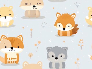 seamless pattern cute animal