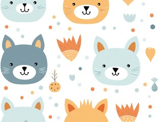 seamless pattern cute animal