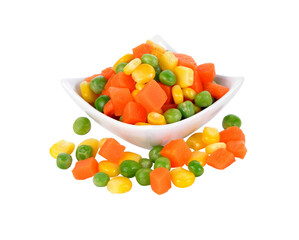 Mix of vegetable containing carrots, peas, and corn transparent png