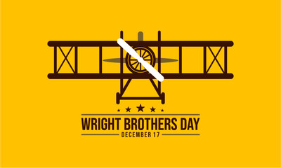 Wright Brothers Day on December 17th. Vector illustration. Suitable for Poster, Banners, background and