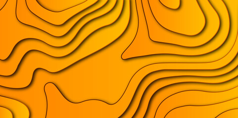 Abstract wavy line 3d paper cut topography background. Multi layer cutout geometric pattern. Grid map line topography mount map contour background. Topographic canyon map light relief texture.