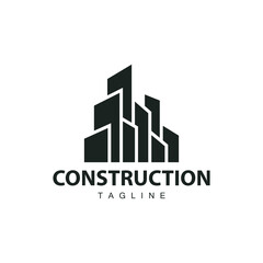 Naklejka premium Modern City Building Logo Design, Luxurious and Simple Urban Architecture