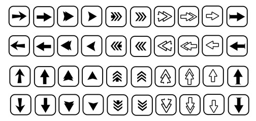 Arrows big black set icons. Arrow icon. Arrow vector collection. Arrow. Cursor. Modern simple arrows. Vector illustration