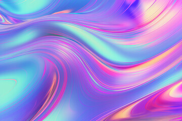The abstract shiny rainbow and multicolor holographic texture detail wallpaper and background. Iridescent art. Generative AI.