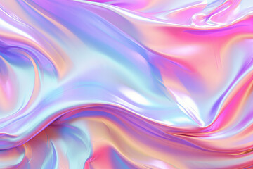 The abstract shiny rainbow and multicolor holographic texture detail wallpaper and background. Iridescent art. Generative AI.
