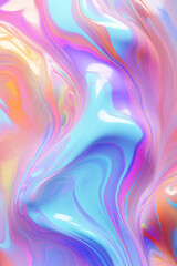 Fototapeta premium The abstract shiny rainbow and multicolor holographic texture detail wallpaper and background. Iridescent art. Generative AI.