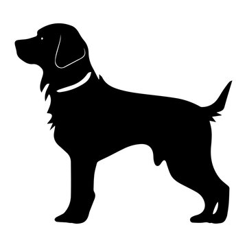 Brittany Spaniel Dog Vector Silhouette, Generative AI.