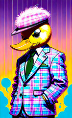 funny duckling in a tartan suit