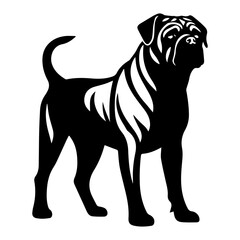 Obraz premium bullmastiff Dog Vector Silhouette, Generative AI.