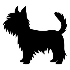 cairn terrier Dog Vector Silhouette, Generative AI.