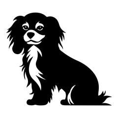 Obraz premium Cavalier King Charles Spaniel Dog Vector Silhouette, Generative AI.