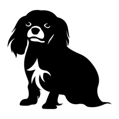 Cavalier King Charles Spaniel Dog Vector Silhouette, Generative AI.