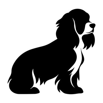 recommend clip art: Cavalier King Charles Spaniel Dog Vector Silhouette, Generative AI.