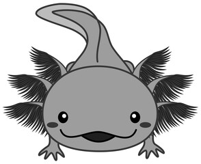 黒いウーパールーパーのイラスト Axolotl ブラック
Clip art of black axolotl Clip art.