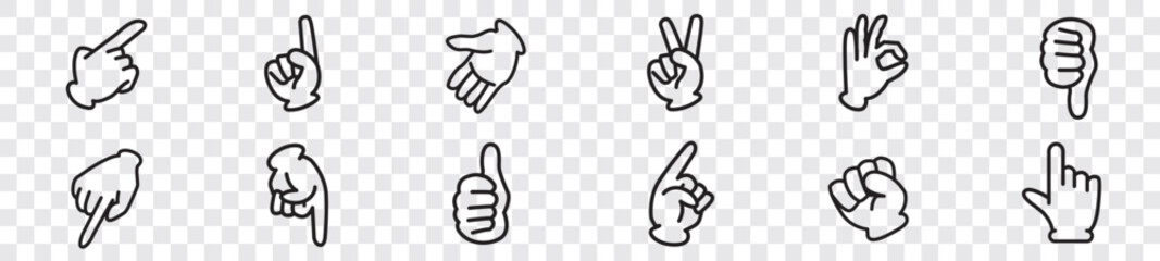 hand sign set collection Vector