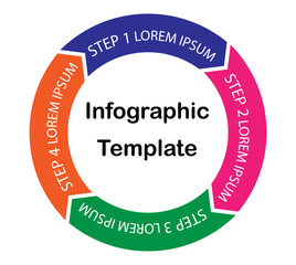 4 steps business infographic circle template vector design
