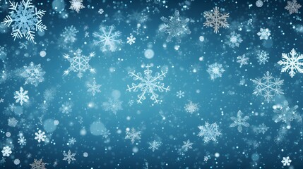 silver turquoise snowflakes on blue christmas background