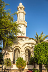 Fototapeta na wymiar View at the Sharif Hussein bin Ali Mosque in the streets of costal town Aqaba - Jordan