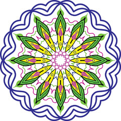 Colorful mandala design vector flower