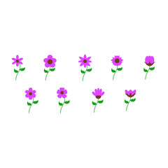 Flower digital illustration in cute and simple style 