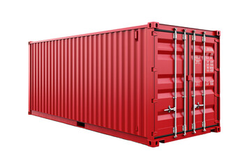 Heavy-Duty Shipping Container Unit Isolated on Transparent Background