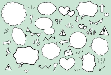 吹き出しセットグリーン
