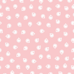 Pink seamless pattern with white stopwatch