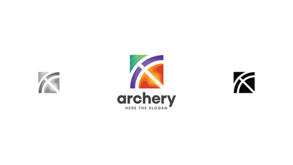 Archery logo design color editable. Creative abstract centaur symbol icon logo design vector illustration. - obrazy, fototapety, plakaty