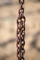 old rusty metal chain hanging