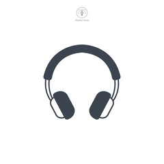 Headphone icon symbol vector illustration isolated on white background
