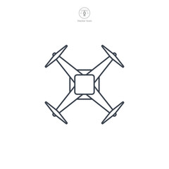Drone icon symbol vector illustration isolated on white background