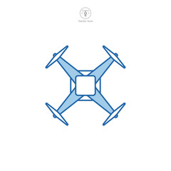 Drone icon symbol vector illustration isolated on white background