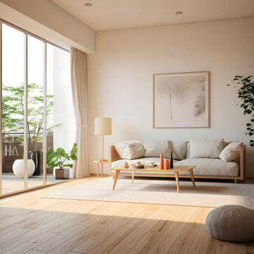 modern living room**Modern Interior Design, Tokyo style, no sofa, clean background:1.4, nikon d850, smoother lighting:1.05, light colors, hyper realistic, official art, film stock photograph, 4 kodak 