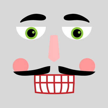 Nutcracker face icon vector. Nutcracker illustration sign. Ballet symbol or logo.